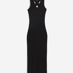 H&M Black Backless Dress with Crossed Straps